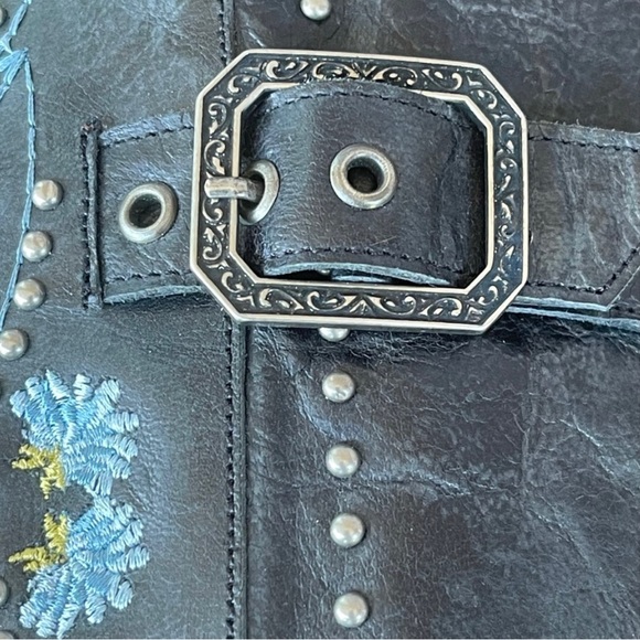 LANE Knee High Black Embroidered
Studded Boots - Picture 8 of 11